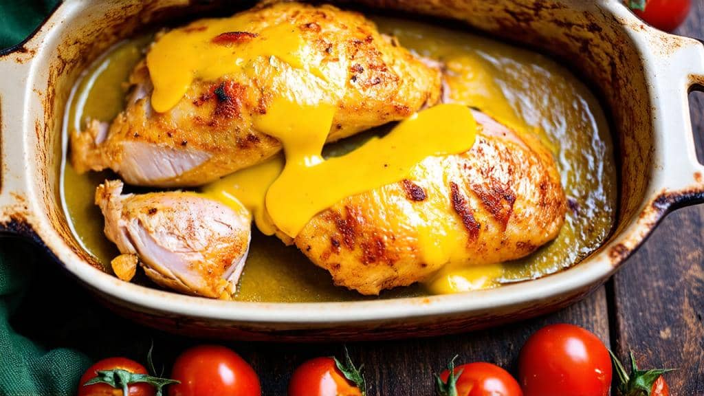 Sinepi-cheddarikattega kanarinnad tomatitega